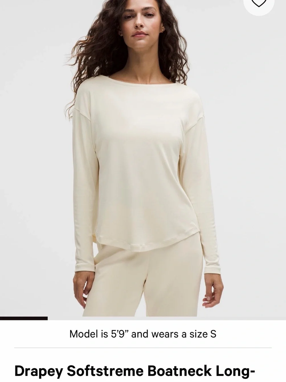 lululemon athletica Softstreme Boatneck Long Sleeve Top - Cream - Picture 1 of 8